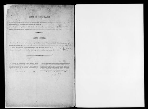 Matrice des propriétés bâties.