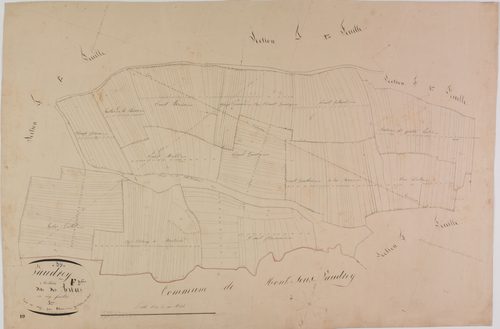 Vaudrey, section F, les Arbus, feuille 3.