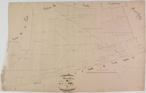 Vaudrey, section B, la Fin, feuille 2.