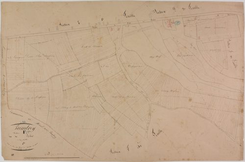 Vaudrey, section F, les Arbus, feuille 1.