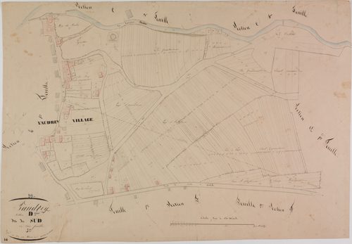 Vaudrey, section D, le Sud, feuille 3.