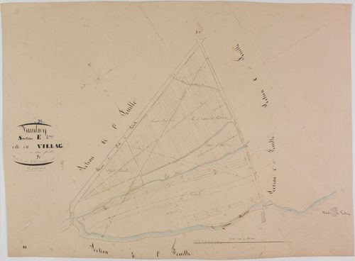 Vaudrey, section E, le Village, feuille 2.