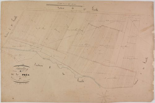 Vaudrey, section C, les Prés, feuille 1.