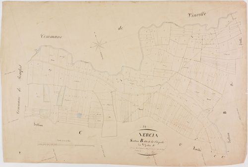 Vercia, section B, la Chapelle, feuille 1.géomètre : Singey