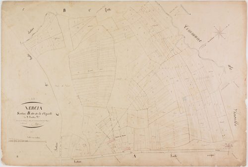 Vercia, section B, la Chapelle, feuille 2.géomètre : Singey
