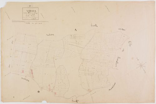 Vercia, section D, le Village, feuille 1.géomètre : Grillot
