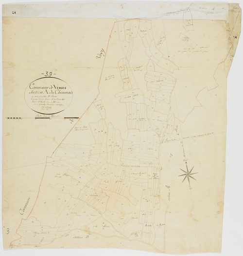 Verges, section A, Chaumois, feuille 3.géomètre : E. F. Prost