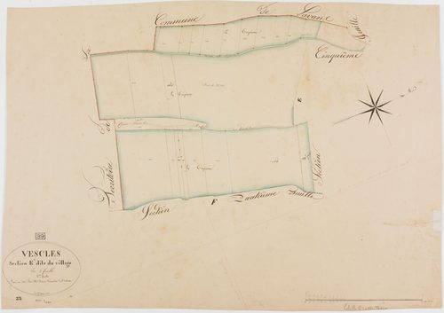 Vescles, section E, le Village, feuille 6.géomètre : Bénier