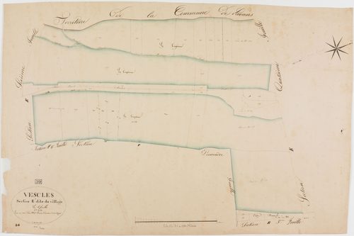 Vescles, section E, le Village, feuille 5.géomètre : Bénier
