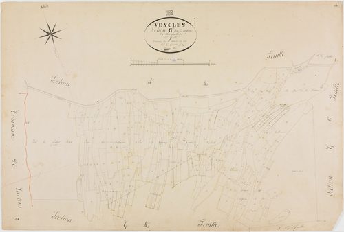 Vescles, section G, Oliferne, feuille 3.géomètre : Bénier