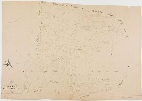 Vescles, section E, le Village, feuille 3.géomètre : Bénier
