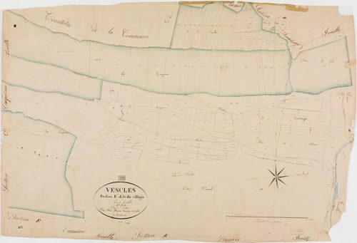 Vescles, section E, le Village, feuille 4.géomètre : Bénier