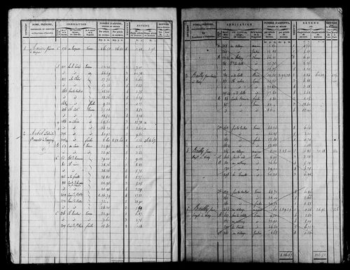 Etat de sections et matrice foncière.