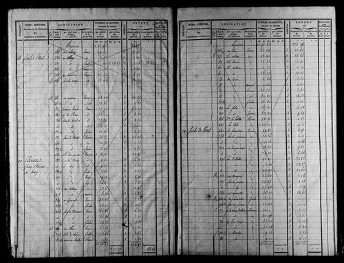 Etat de sections et matrice foncière.