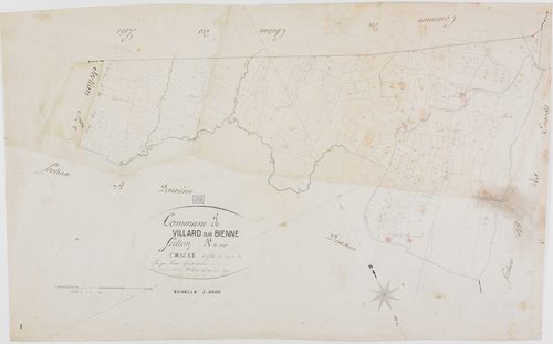 Villard-sur-Bienne, section A, Crozat, feuille 1.géomètre : Poux