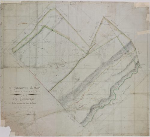 Villard-sur-Bienne, à l'encre, par Perrard, 113 cm x 103 cm.