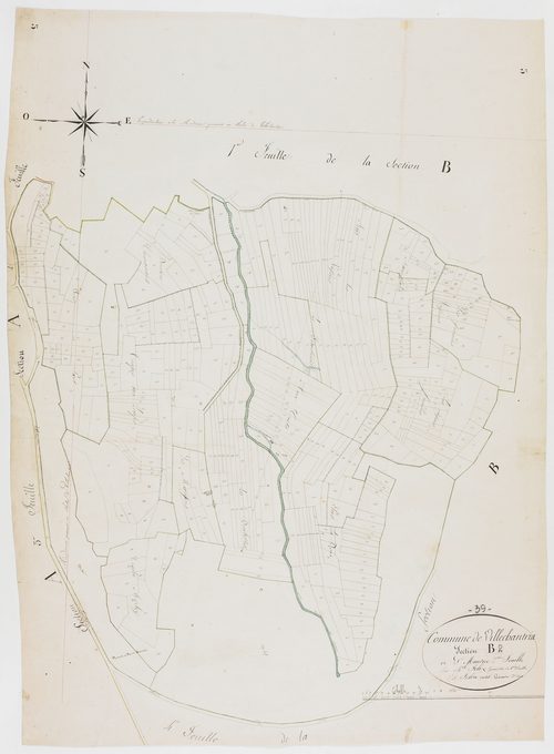 Villechantria, section B, Saint-Maurice, feuille 2.géomètre : Félix aîné et Félix cadet