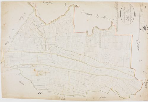 Villechantria, section A, le Village, feuille 1.géomètre : Félix aîné et Félix cadet