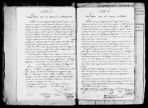 Etat de sections, matrice foncière et procès-verbal de délimitation du territoire.