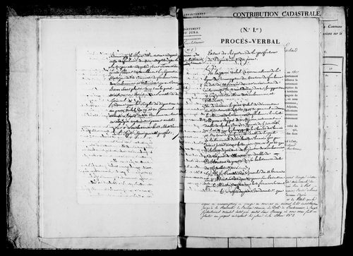 Etat de sections, matrice foncière et procès-verbal de délimitation du territoire.