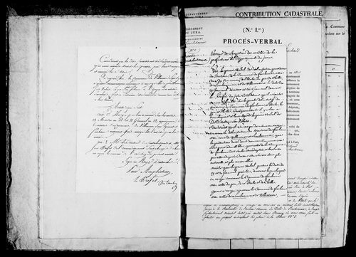 Etat de sections, matrice foncière et procès-verbal de délimitation du territoire.