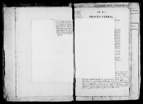 Etat de sections, matrice foncière et procès-verbal de délimitation du territoire.