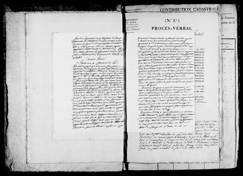 Etat de sections, matrice foncière et procès-verbal de délimitation du territoire.