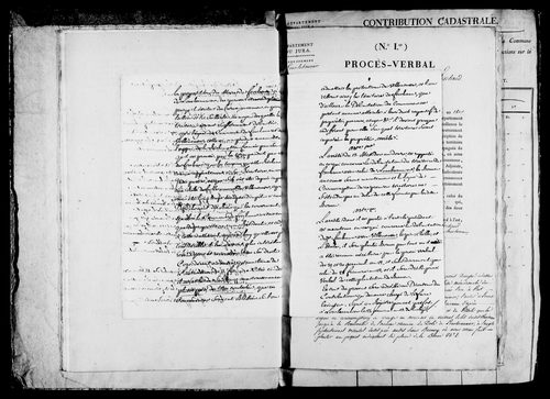 Etat de sections, matrice foncière et procès-verbal de délimitation du territoire.