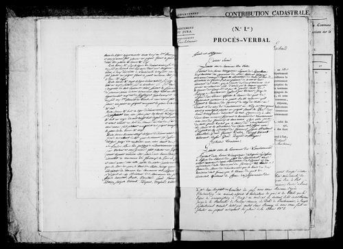 Etat de sections, matrice foncière et procès-verbal de délimitation du territoire.