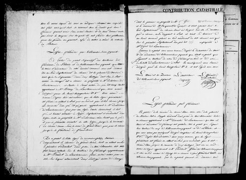 Etat de sections, matrice foncière et procès-verbal de délimitation du territoire.