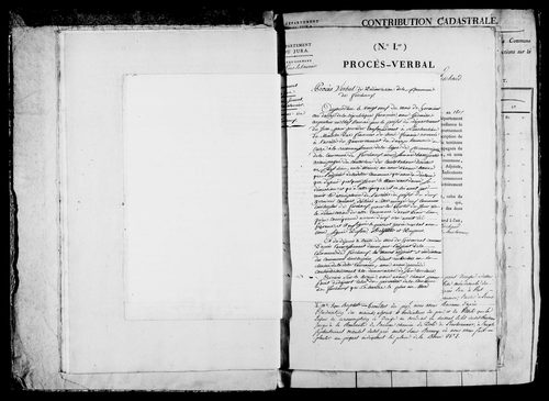 Etat de sections, matrice foncière et procès-verbal de délimitation du territoire.