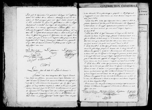 Etat de sections, matrice foncière et procès-verbal de délimitation du territoire.