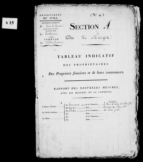 Etat de sections, s.d. [1809].