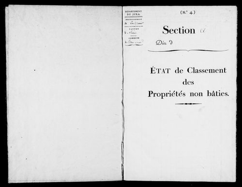 Etat de sections, s.d. [1809].