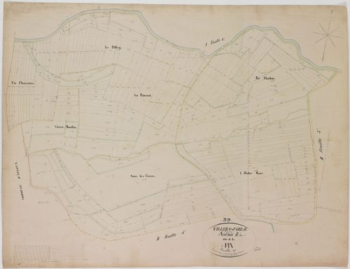 Villers-Farlay, section B, la Fin, feuille 4.
