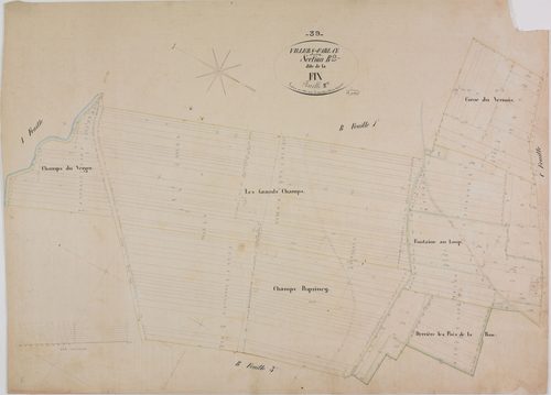 Villers-Farlay, section B, la Fin, feuille 2.