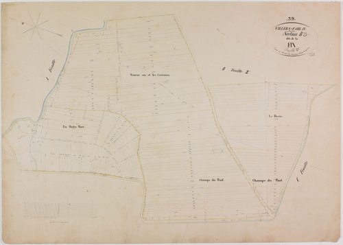 Villers-Farlay, section B, la Fin, feuille 3.