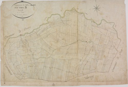 Villette-lès-Dole, section B, la Fin, feuille.