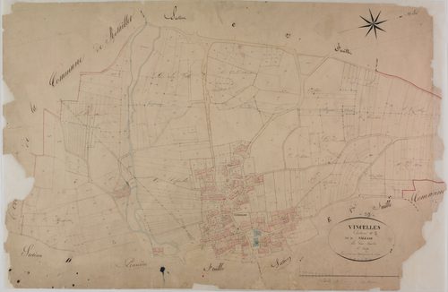 Vincelles, section C, le Village, feuille 1.
