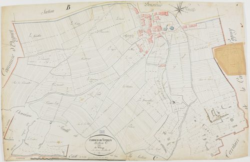 Vitreux, section C, le Village, feuille 1.géomètre : Félix