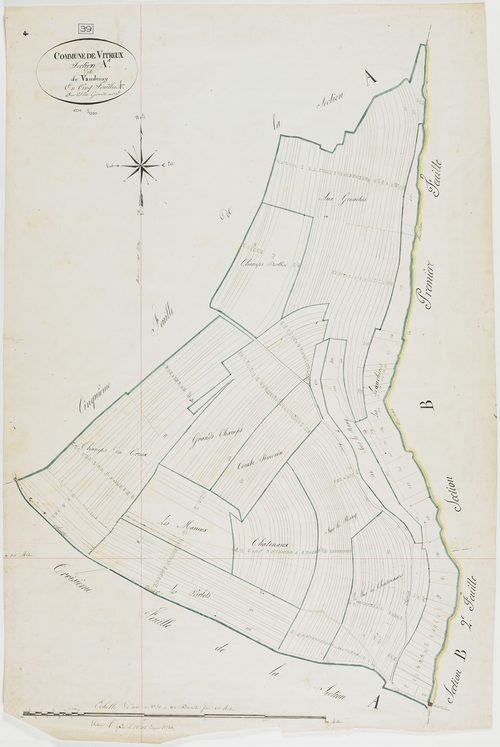 Vitreux, section A, Vaudenay, feuille 4.géomètre : Félix