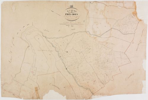 Vulvoz, section B, les Prés Bois, feuille 2.géomètre : Guyard