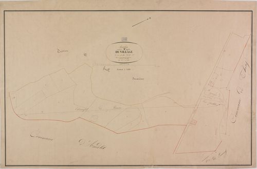 Aresches, section unique A, le Village, feuille 1.