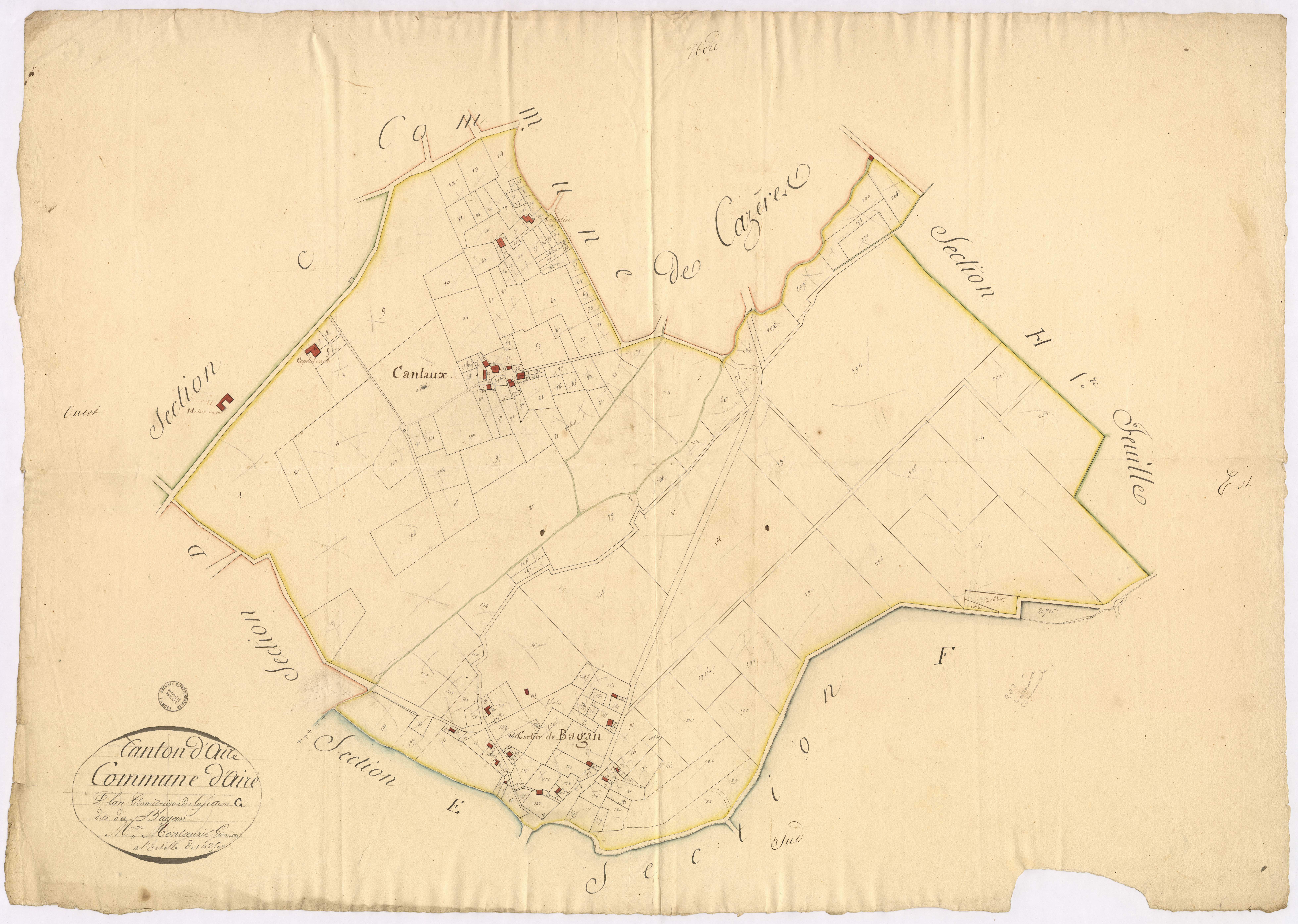Aire-sur-l'Adour - Section G, dite du Bagan, par Montauzié géomètre