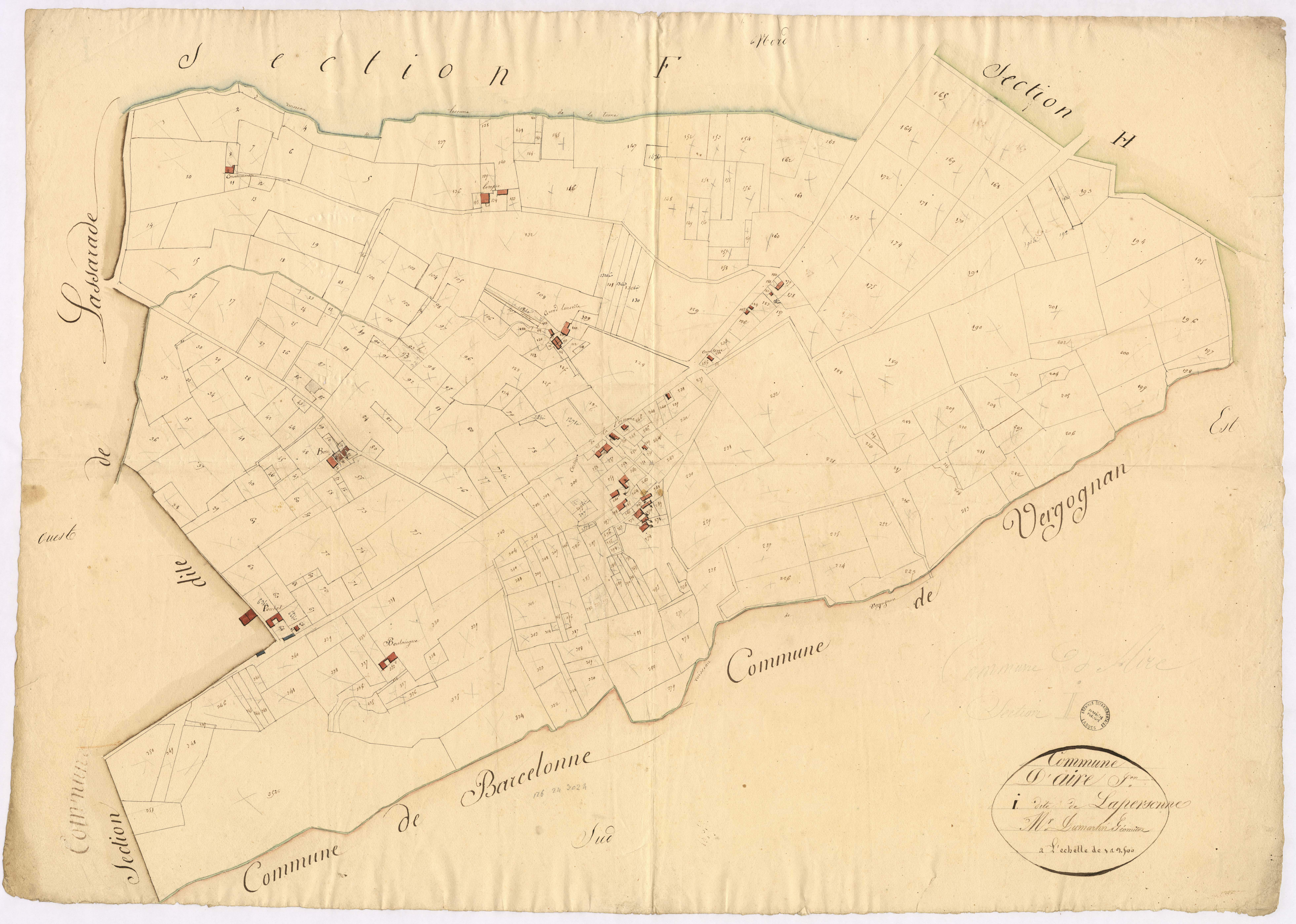 Aire-sur-l'Adour - Section I, dite de Lapersonne, par Dumartin géomètre