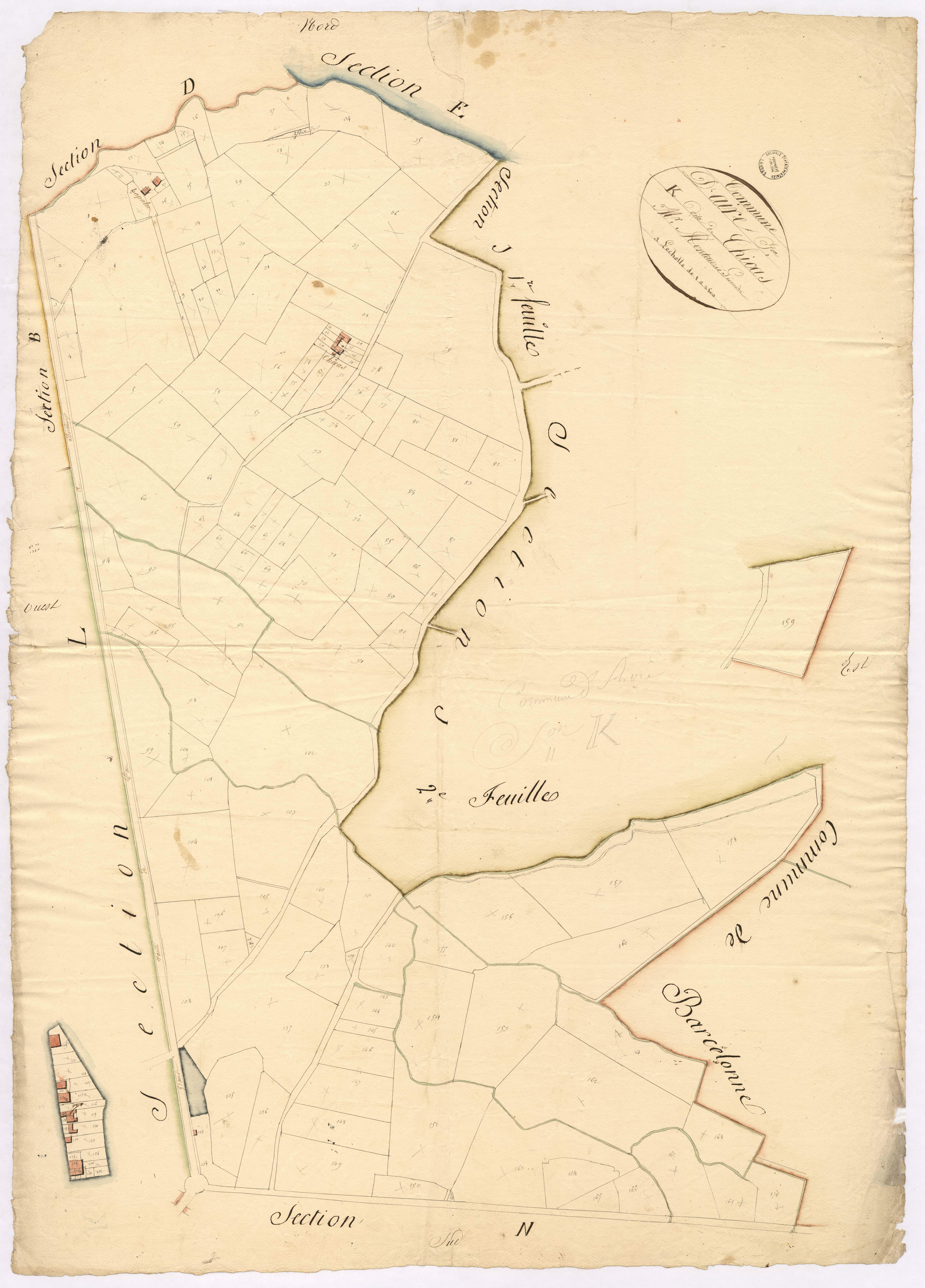 Aire-sur-l'Adour - Section K, dite de Chicas, par Montauzié géomètre