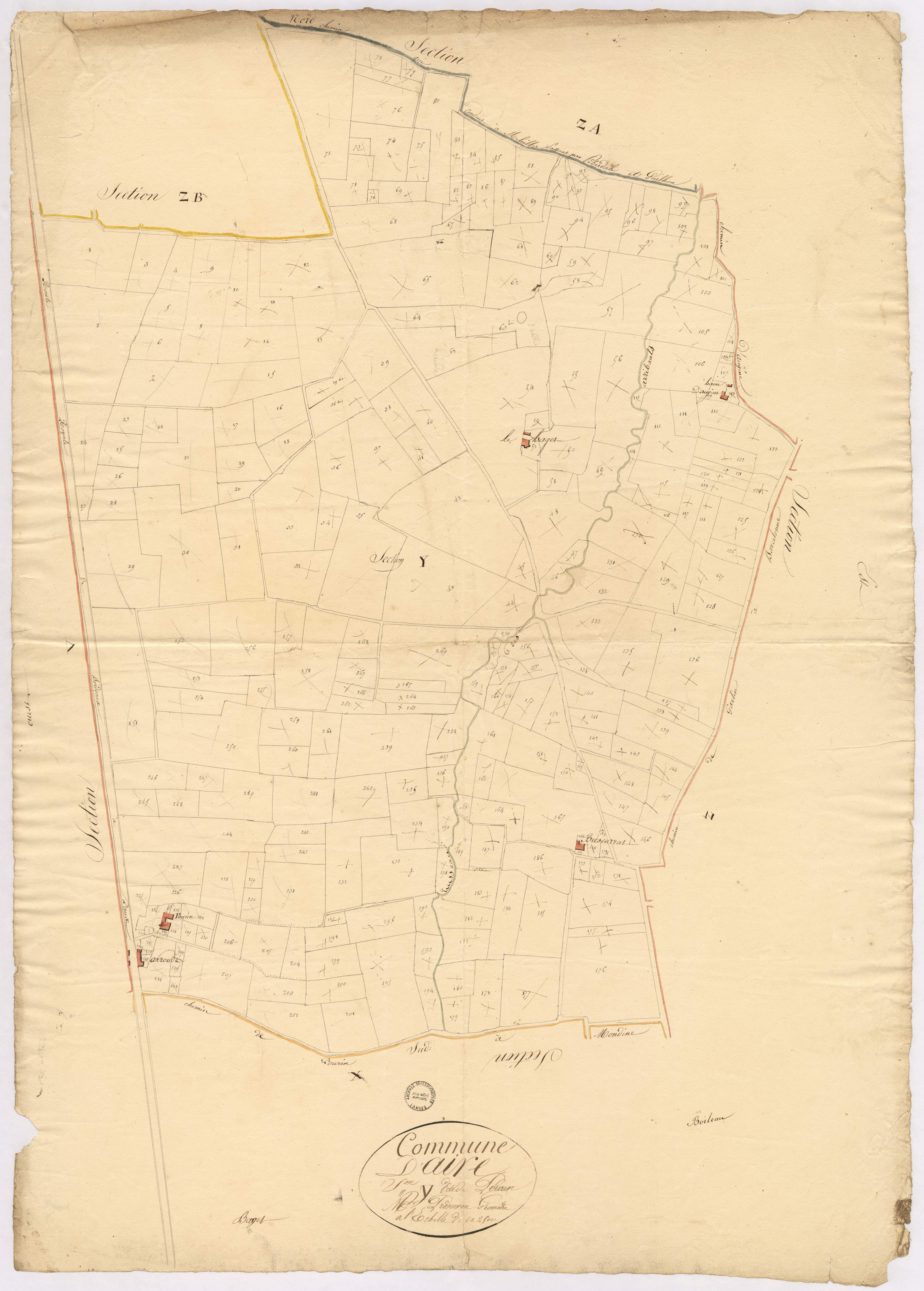 Aire-sur-l'Adour - Section Y, dite de Pourin, par Préneron géomètre