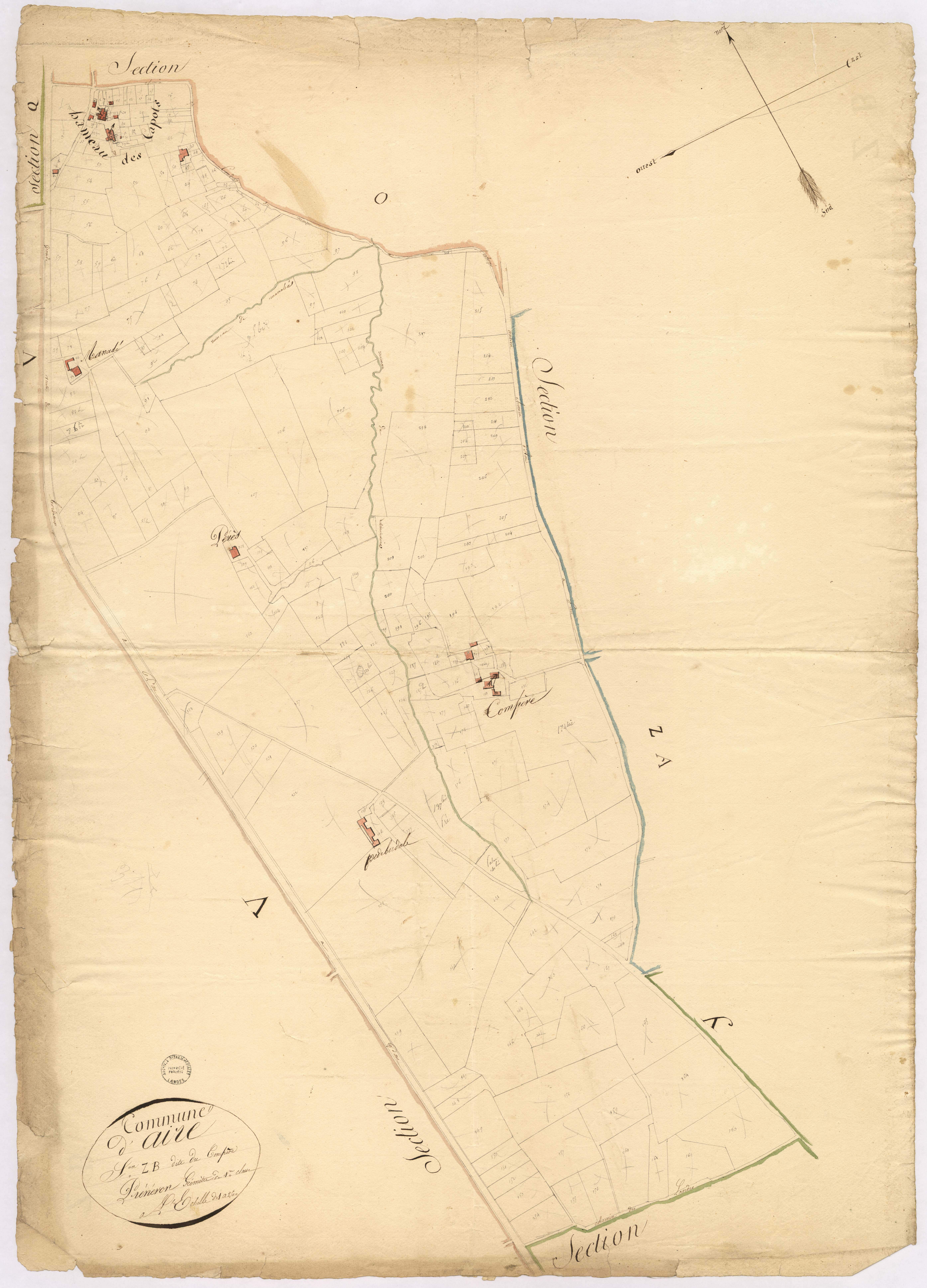 Aire-sur-l'Adour - Section ZB, dite du Compère, par Préneron géomètre