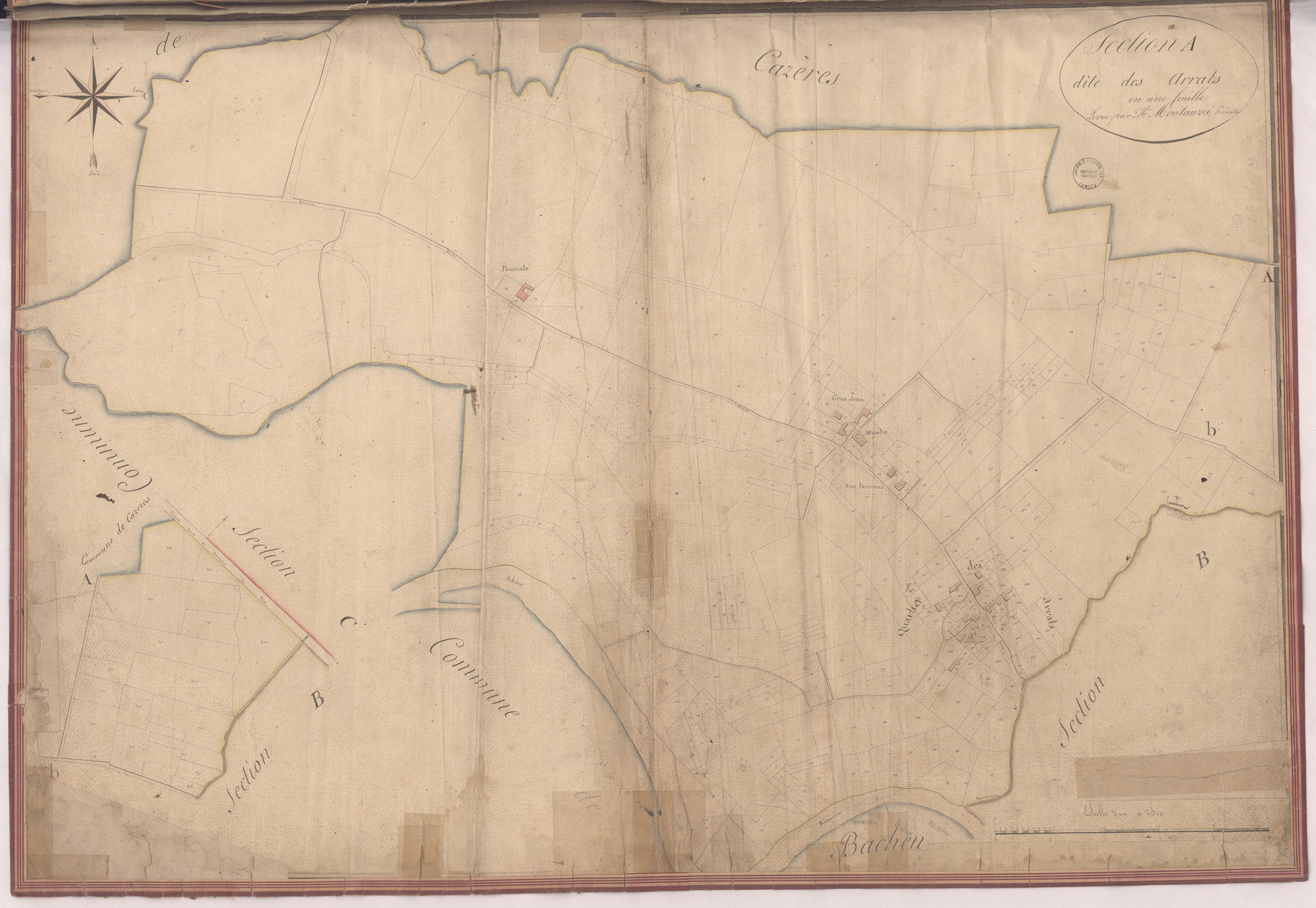 Aire-sur-l'Adour - Section A, dite des Arrats, par Montauzié géomètre