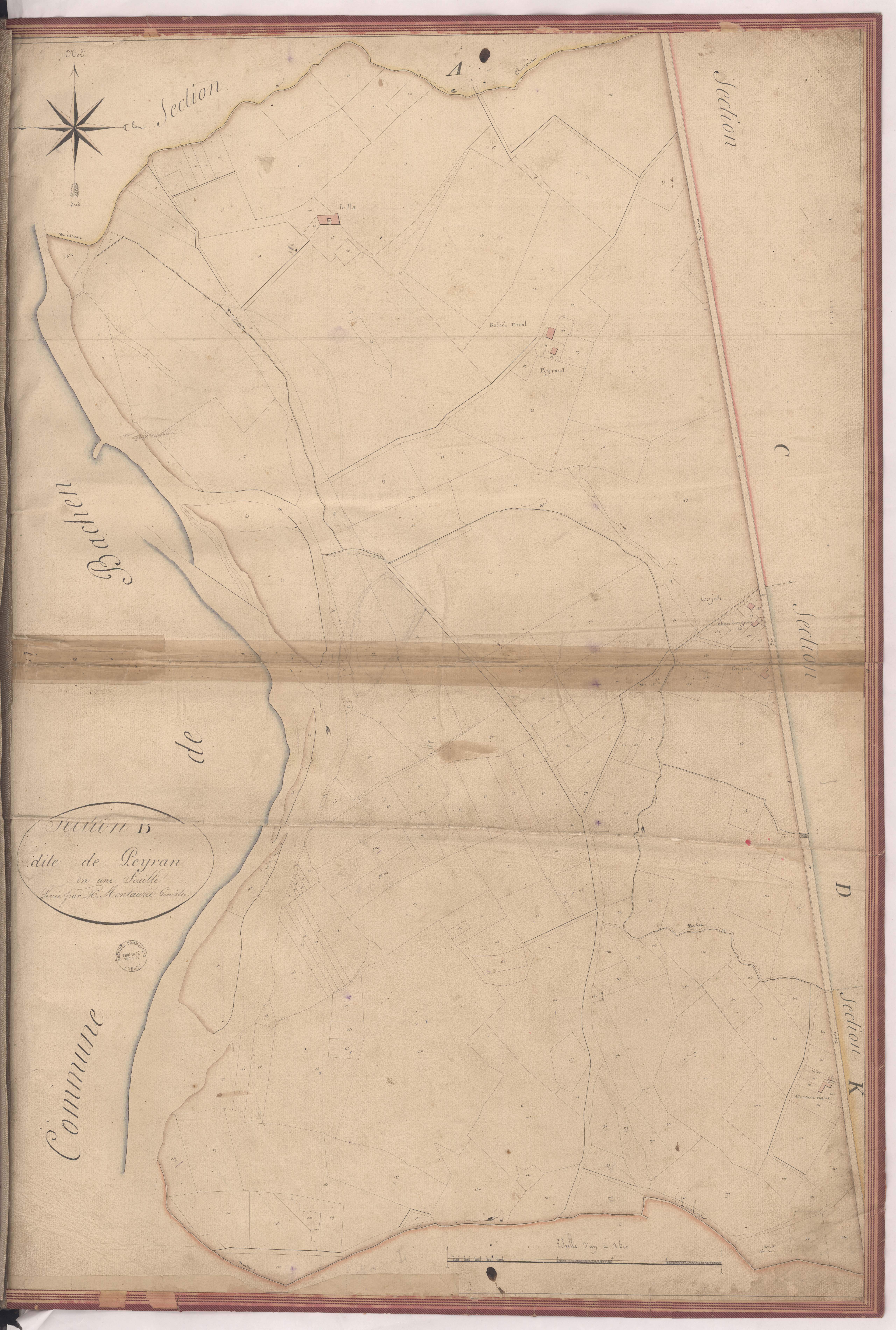 Aire-sur-l'Adour - Section B, dite de Peyran, par Montauzié géomètre